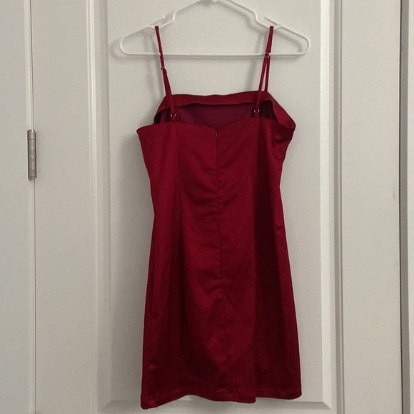 NWT Urban Outfitters Red Satin Mini Dress - Picture 3 of 4